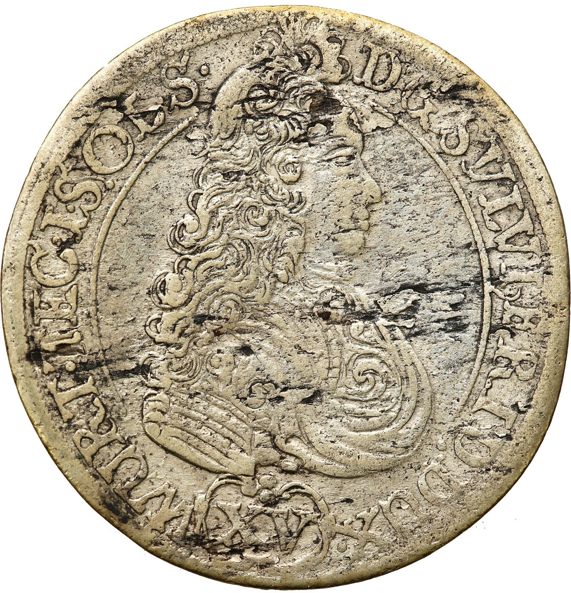 Śląsk, Księstwo Oleśnickie. Sylwiusz Fryderyk (1664-1697). 15 krajcarów 1694  IIT, Oleśnica